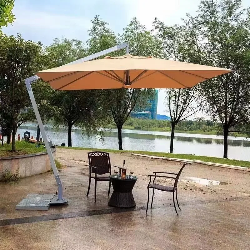 High-grade Three-story Factory Modern Outdoor Furniture Large Square Roman Parasol Hotel Hanging Outdoor Umbrella Fast Delivery