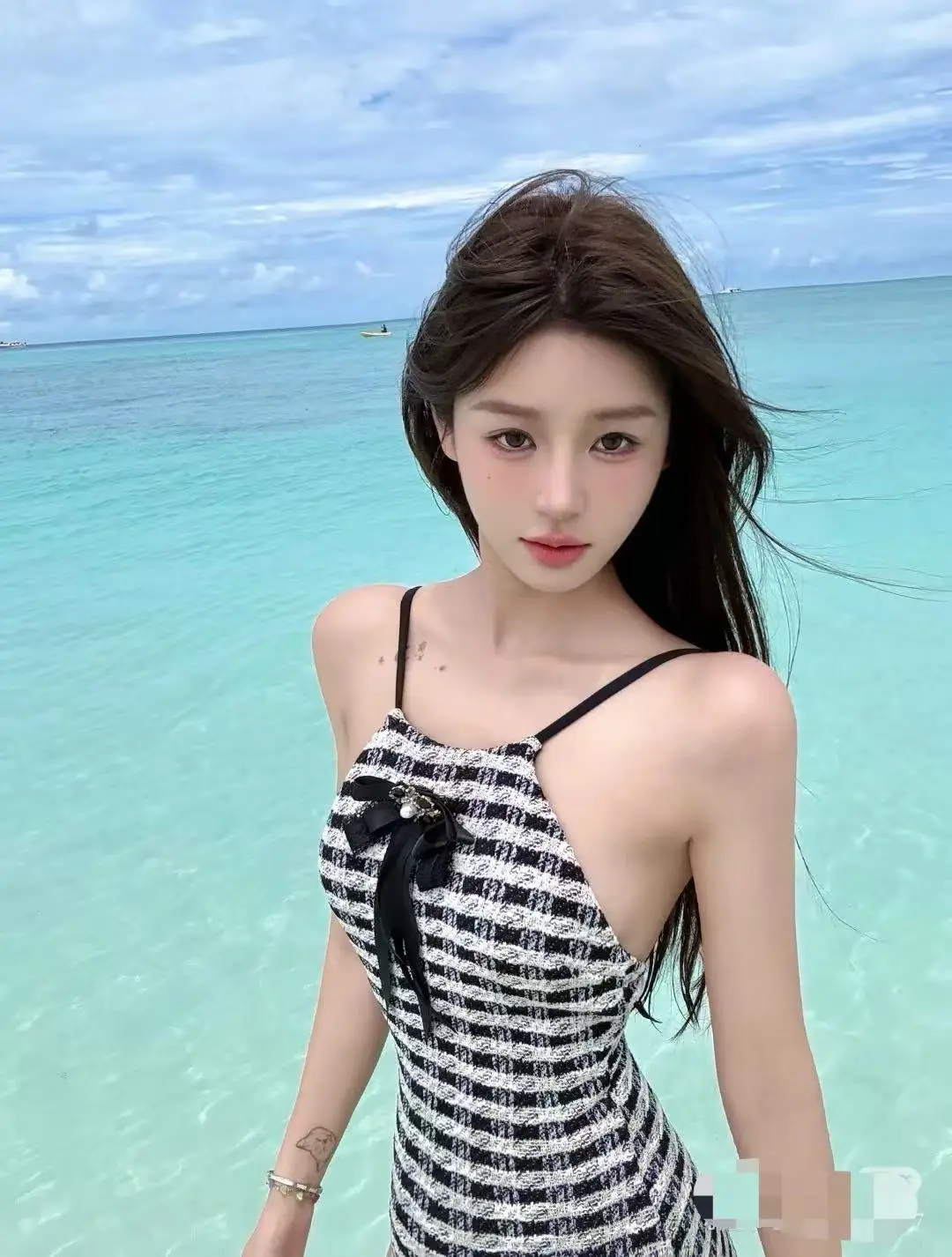 

Sexy Stripe e One-Piece Swimsuit Women's Casual Swimwear Slimming Thermal Vaion Cute Sle Conservative Design