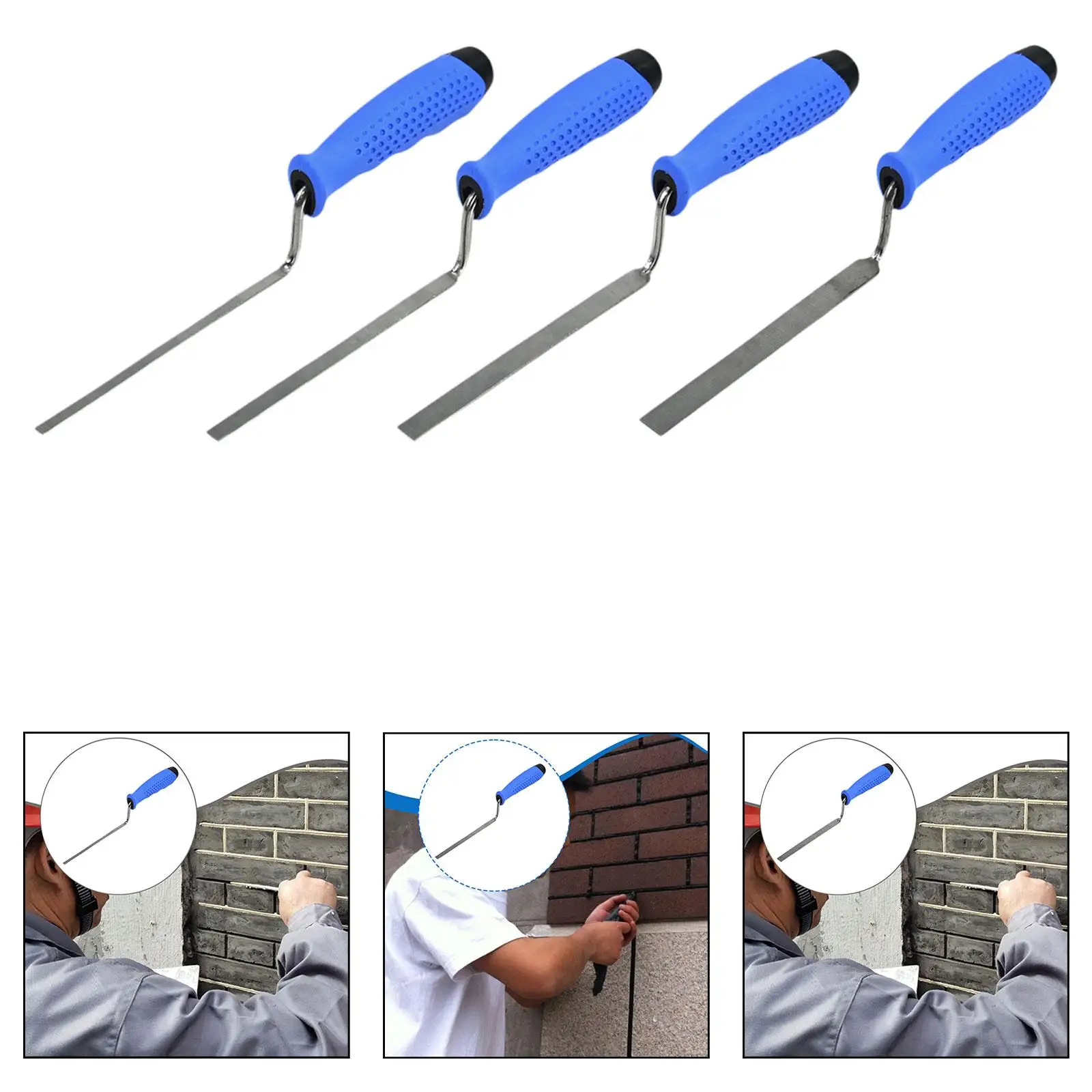 Tuck Pointer with Handle Versatile Stainless Steel Concrete Masonry Mortar Repair Tool Tuck Point Trowel Construction Hand Tool