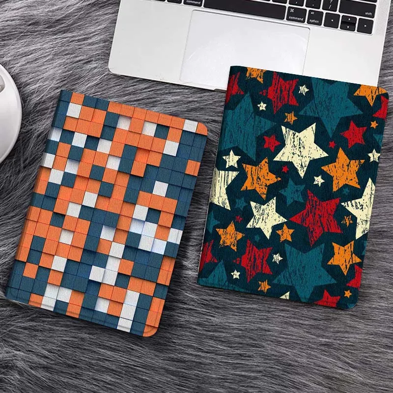

Orange Blue Square Gift Tablet Case For Samsung Galaxy Tab S7 S8 S9 S10 FE Lite