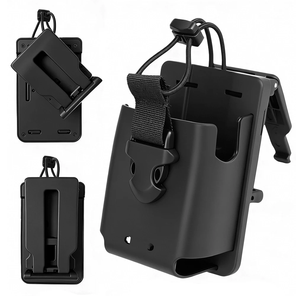 Quick Release Radio Holster 360° Rotation Universal Walkie Talkie Case TPU Molle Interphone Holder with Belt Clip for Belt Vest