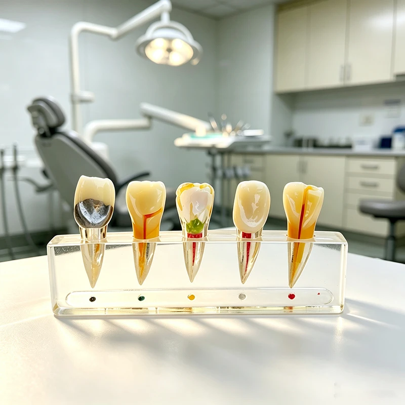 Removable anterior dental pulp pathology model, detachable dental particles for medical students to practice and demonstrate