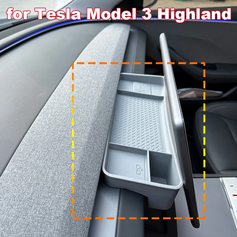 

for New Tesla Model 3 Highland 2024 Decor Interior Accessories Rear Screen ETC Tray Silicone Dashboard Storage Organizer Bracket