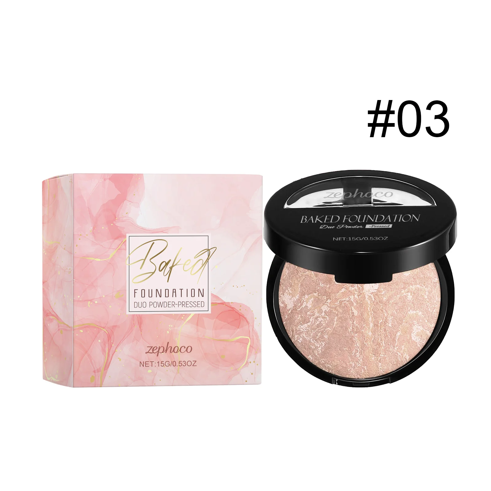 Oil-Control Concealer Powder #03, Lightweight and Finely Textured for Setting Makeup, Portable for Touch-Ups with a Delicate Mat