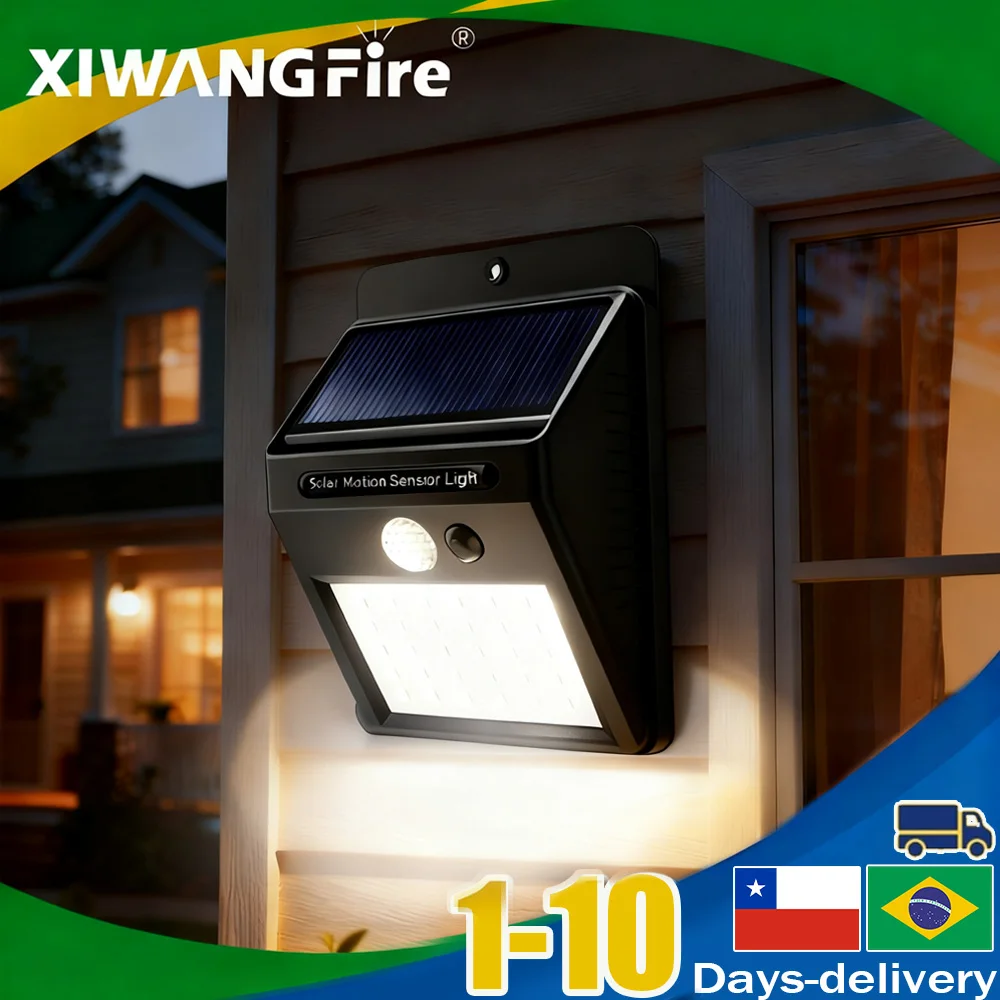 30Led/100Led LED Solar Motion Sensor Wall Light Outdoor Solar Powered Lights For Yard Garden Fence Garage Waterproof Street Lamp