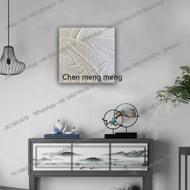 A74White 3D three-dimensional relief abstract art texture landscape painting hotel decorative wall art painting