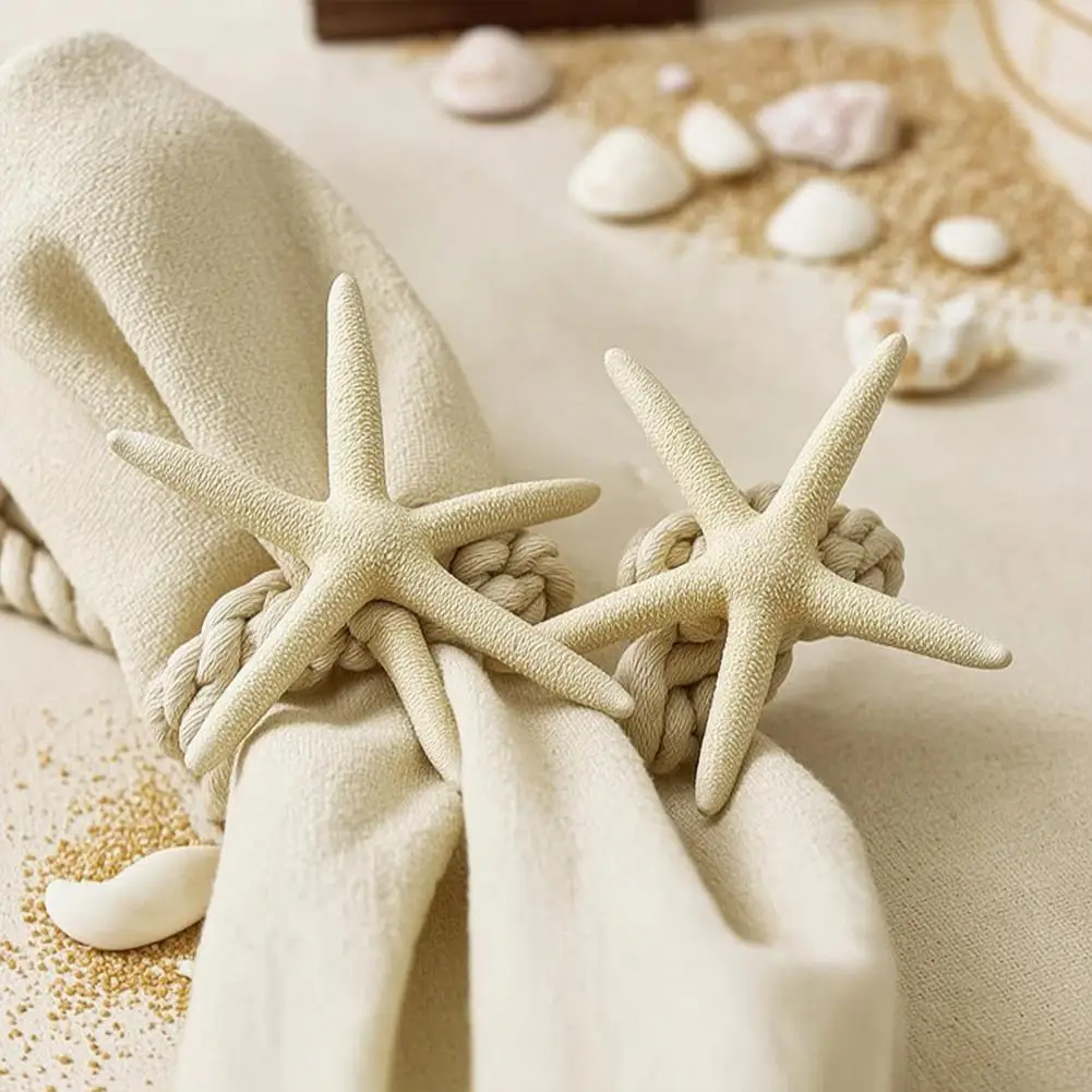 Curtain Tiebacks Starfish Shape Curtain Tiebacks Decorative Cotton Linen Rope Holders Weaving Buckles for Bedroom Room Curtains