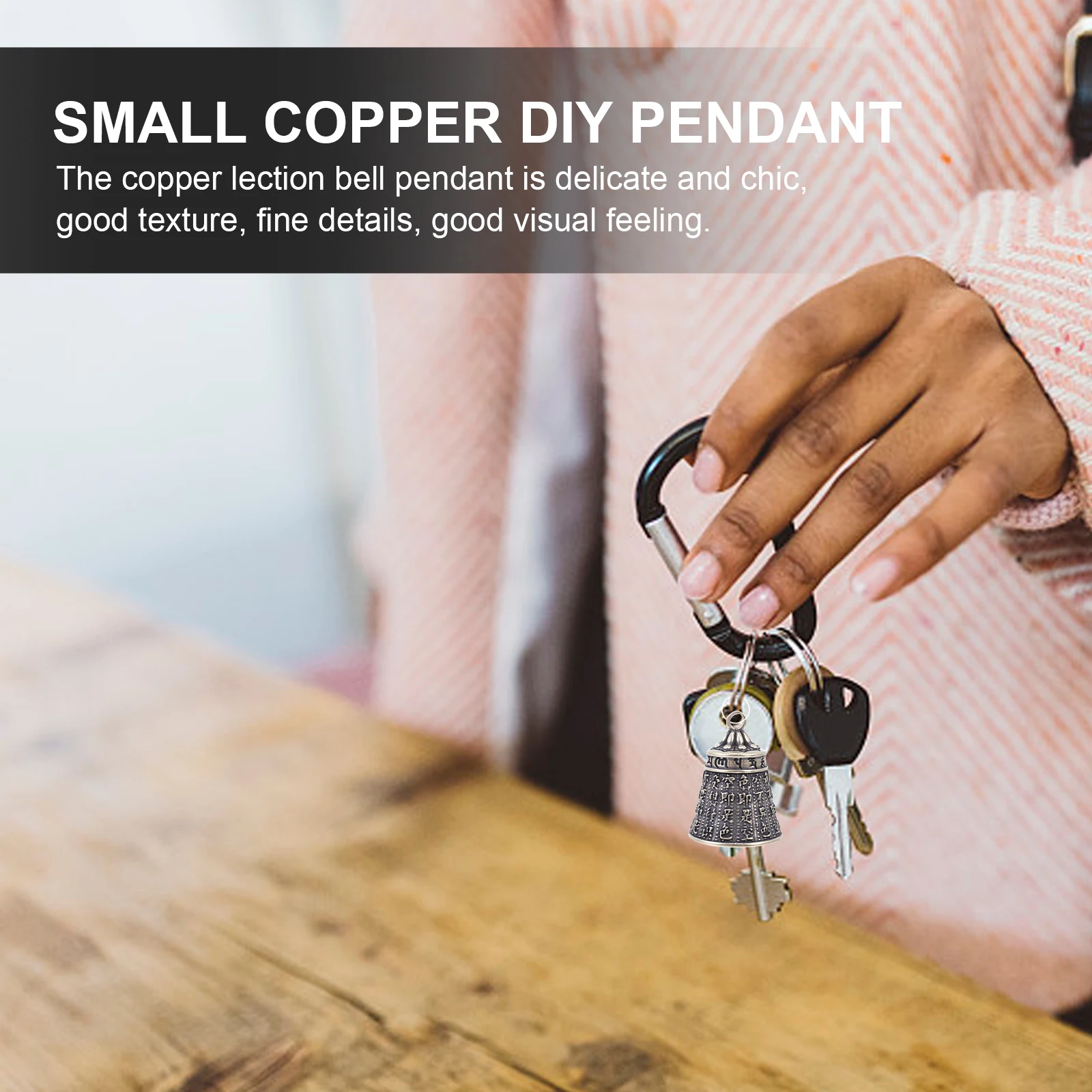 

3Pcs Exquisite Copper Lection Bell Pendant DIY Craft Hanging Decor Keychain Copper Lection Bell Decor DIY Pendant