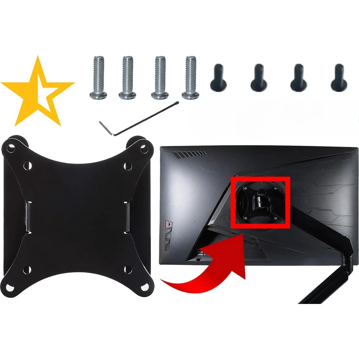 

VESA Mount Adapter for ASUS ProArt TUF Gaming ROG XG27ACMEG-W XG27ACMG VG32UQA1A Monitor Bracket Mounts to Stand / Arm / Desk