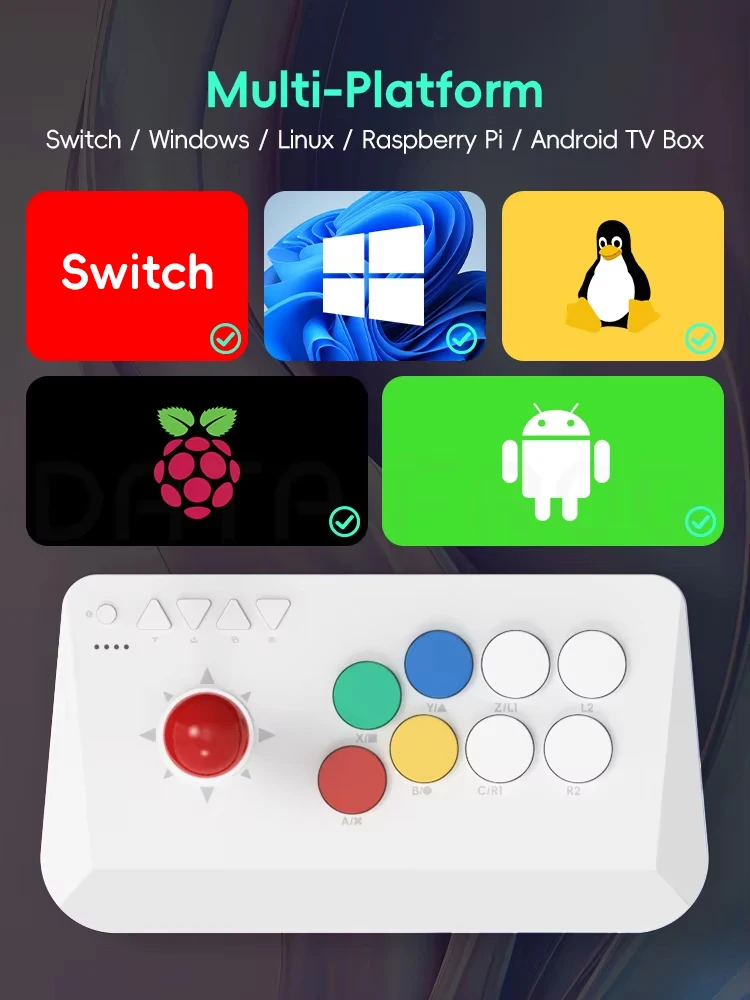 DATA FROG Y5A consola Arcade Joystick adecuado para Switch Android iOS Windows Arcade Fight Stick soporte inalámbrico Bluetooth