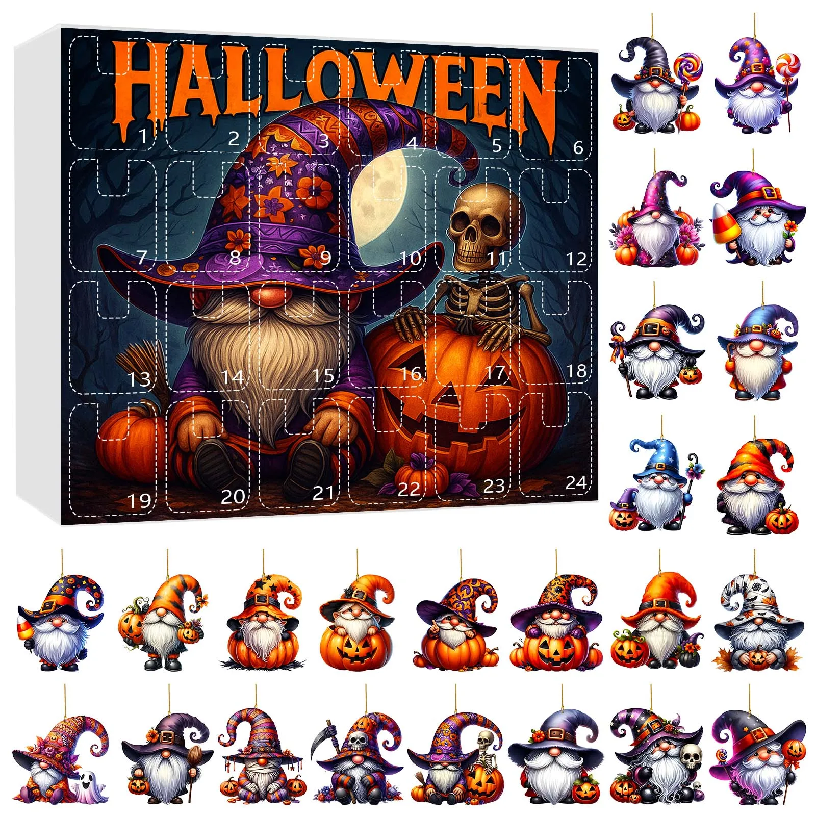 30 Second Sand Timers for Kids 1Set Of Halloween Dwarf Arrival Calendar 24 Day Halloween Countdown A 2D Toy Visual Timer Large