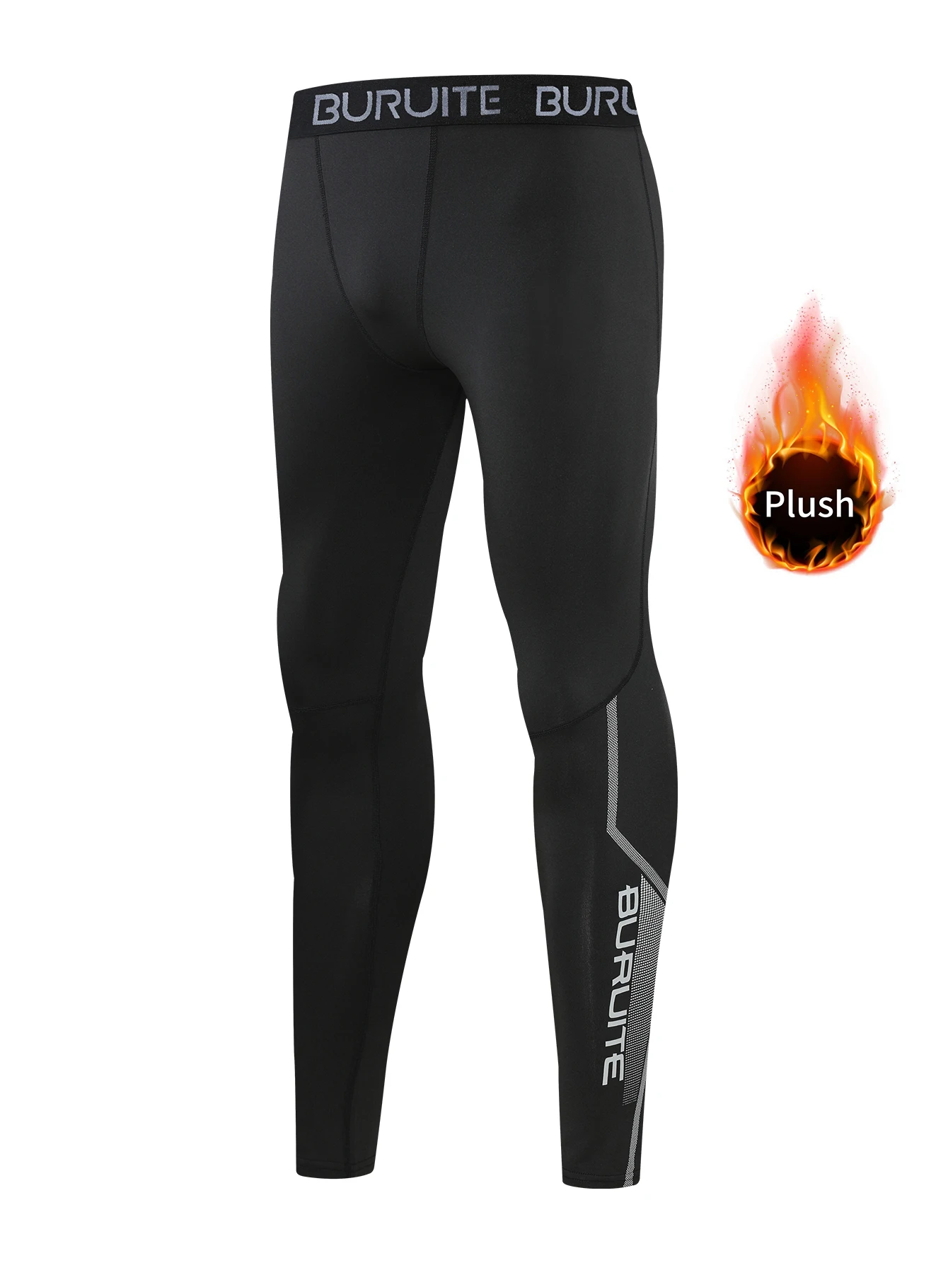 Warm tight leggings for men, autumn and winter with fleece running suit, high elasticity compression fitness training, autumn