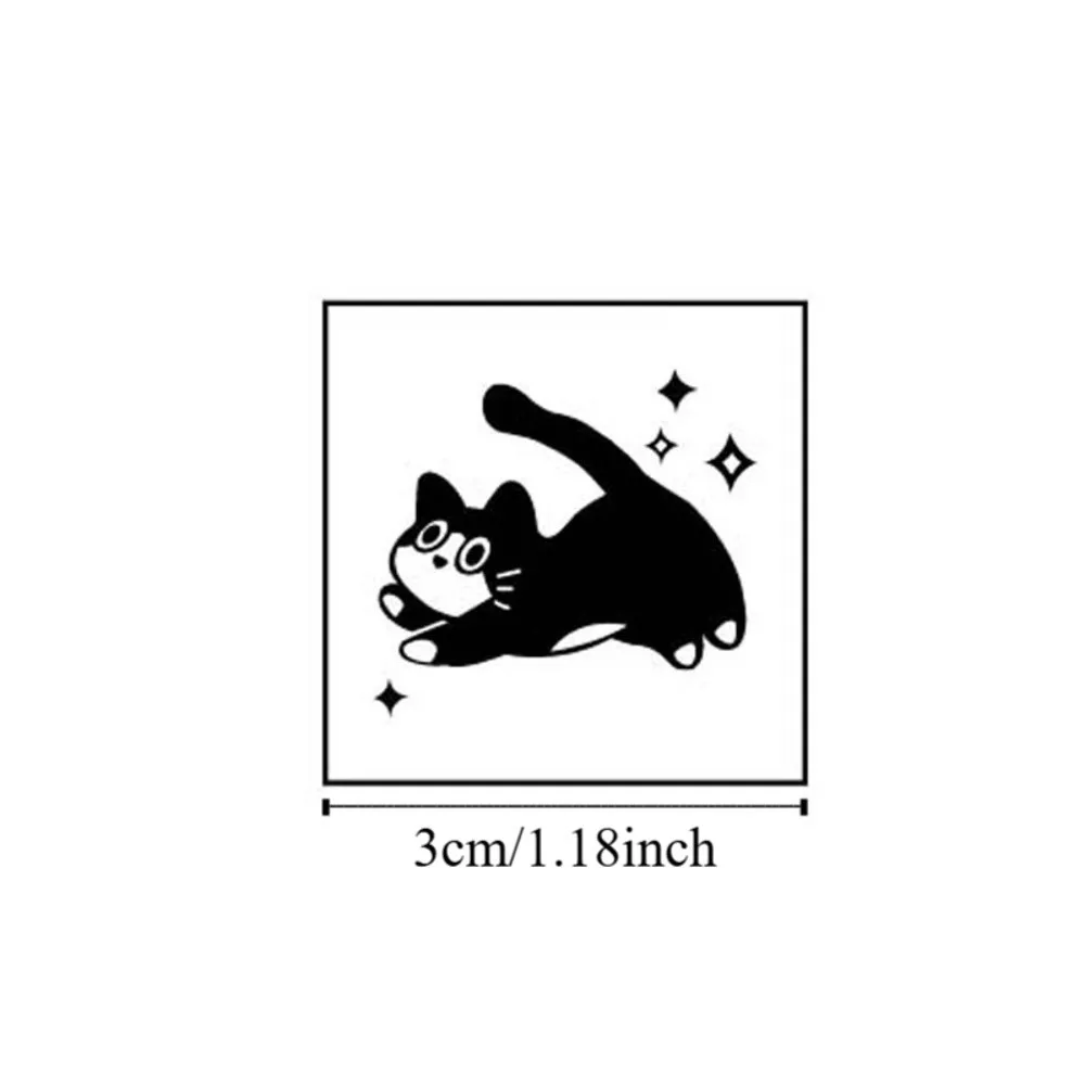 Diy Craft Black Cat Stamps Cute Pet Retro Vintage Wooden Rubber Stamps Animal Shape Handmade Cat Seal Stamping Card Making view 6