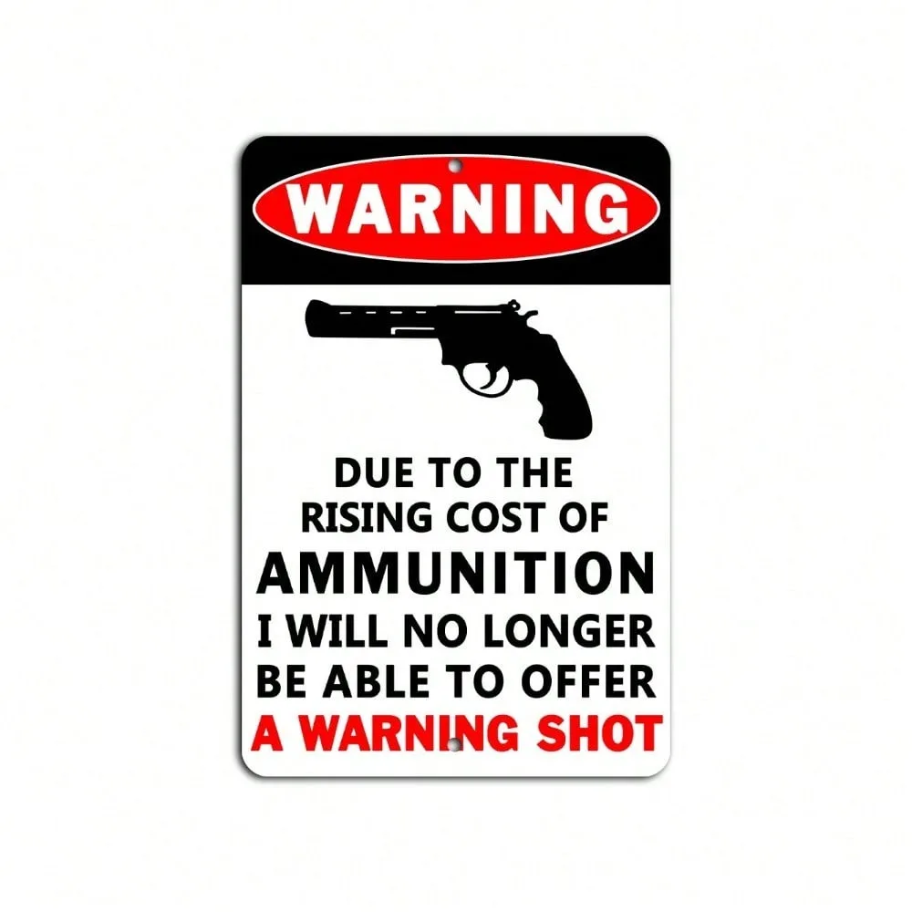 علامة تحذير معدنية بدون ممارسة الجري - تصميم بدون تحذير من تكلفة الذخيرة، قطعة واحدة من ديكور خارجي متين، تنبيه سلامة الممتلكات الجريئة