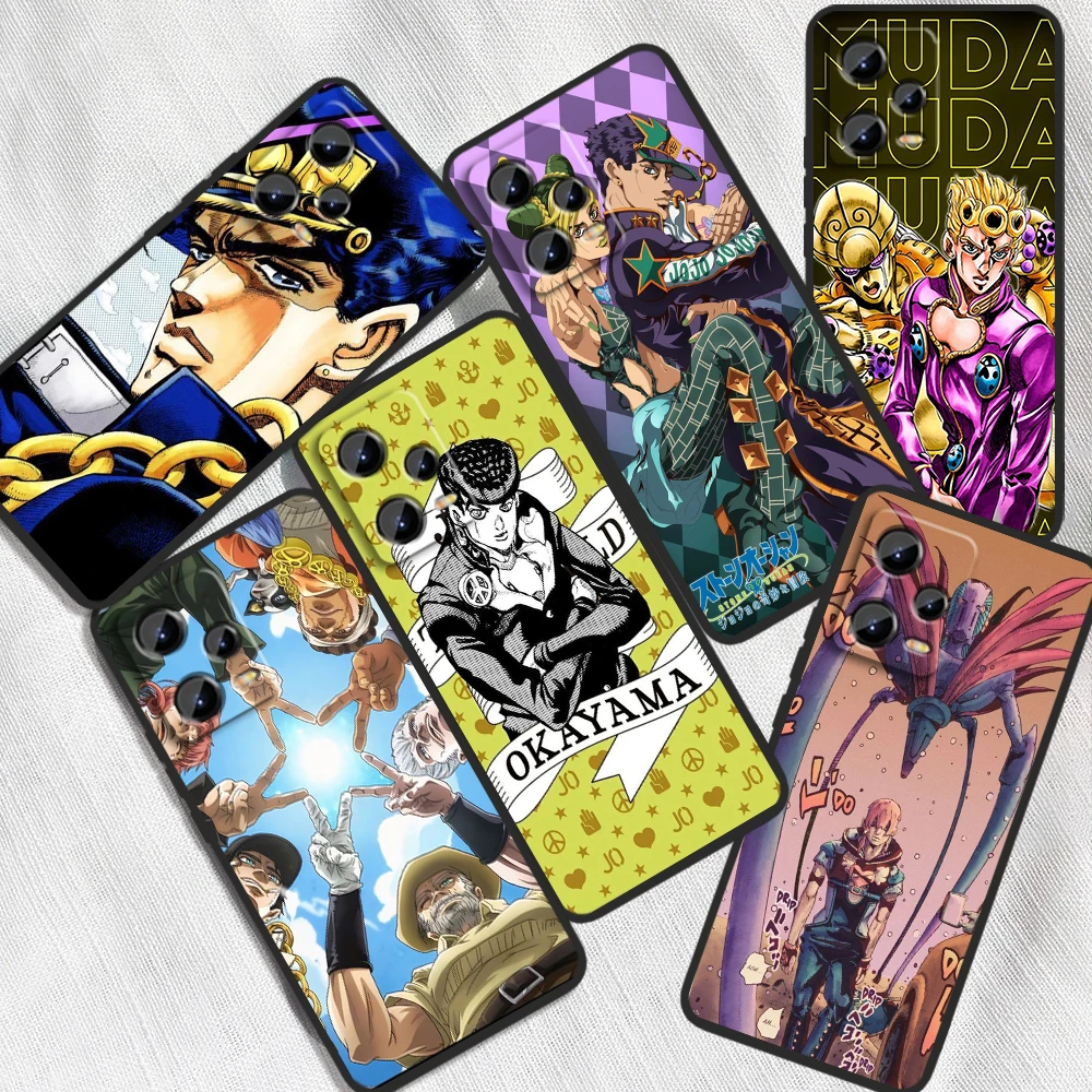 J-JoJos B-Bizarre A-Adventure Cool For Xiaomi Redmi Note 13 12R 12 12S Turbo 11 11T 11S 10 10S Pro Plus 5G Black Funda