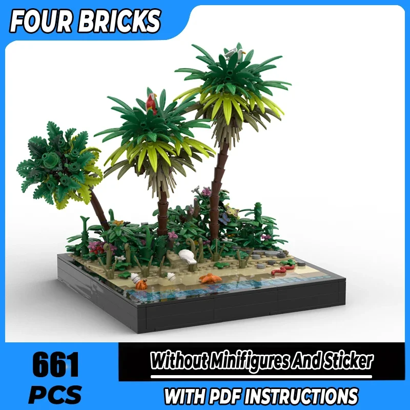 Moc Bausteine tropischen strand Technologie Modulare Ziegel Modell Geschenke Weihnachten Spielzeug DIY Sets Montage