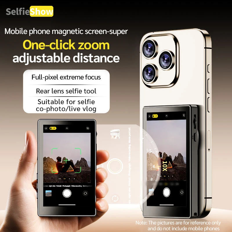T20 المغناطيسي الهاتف الذكي شاشة Selfie العارض سماعة لاسلكية تعمل بالبلوتوث شاشة الكاميرا الخلفية شاشة عرض ل Vlog Selfie Live Video