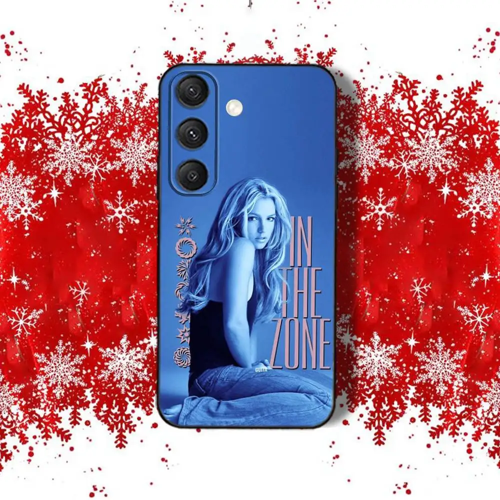 Etui na telefon z motywem piosenkarki Britney Spears dla Samsunga S22, S24, S20, S25, S23, S30, S21, Ultra, Plus, Fe, Lite 4G, 5G, czarne, miękkie.