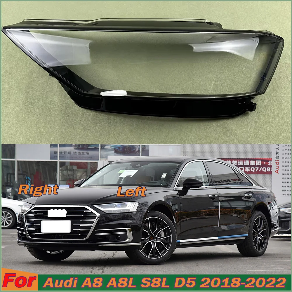 Auto Head Lamp Light Case For Audi A8 A8L S8L D5 2018-2022 Car Front Headlight Cover Lampshade Lampcover Caps Headlamp Shell