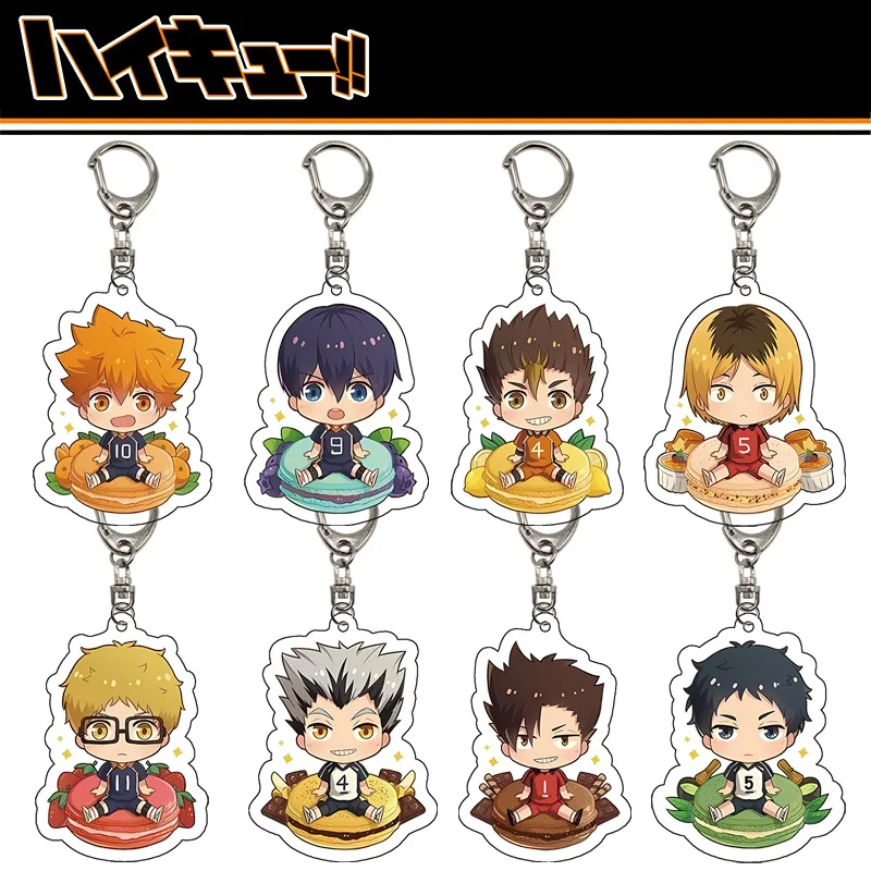 Haikyuu!! Acrylic Keychain Anime Related Product Key Chain Bag Charms Souvenir Kingring Cartoon Friends Pendant Figure Display