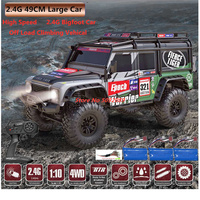 49CM Large 1/10 2.4G 4WD RC Racing Car Full Proportional Rock Crawler Pickup Off-Road Remote Control Truck LED Night Lights Gift