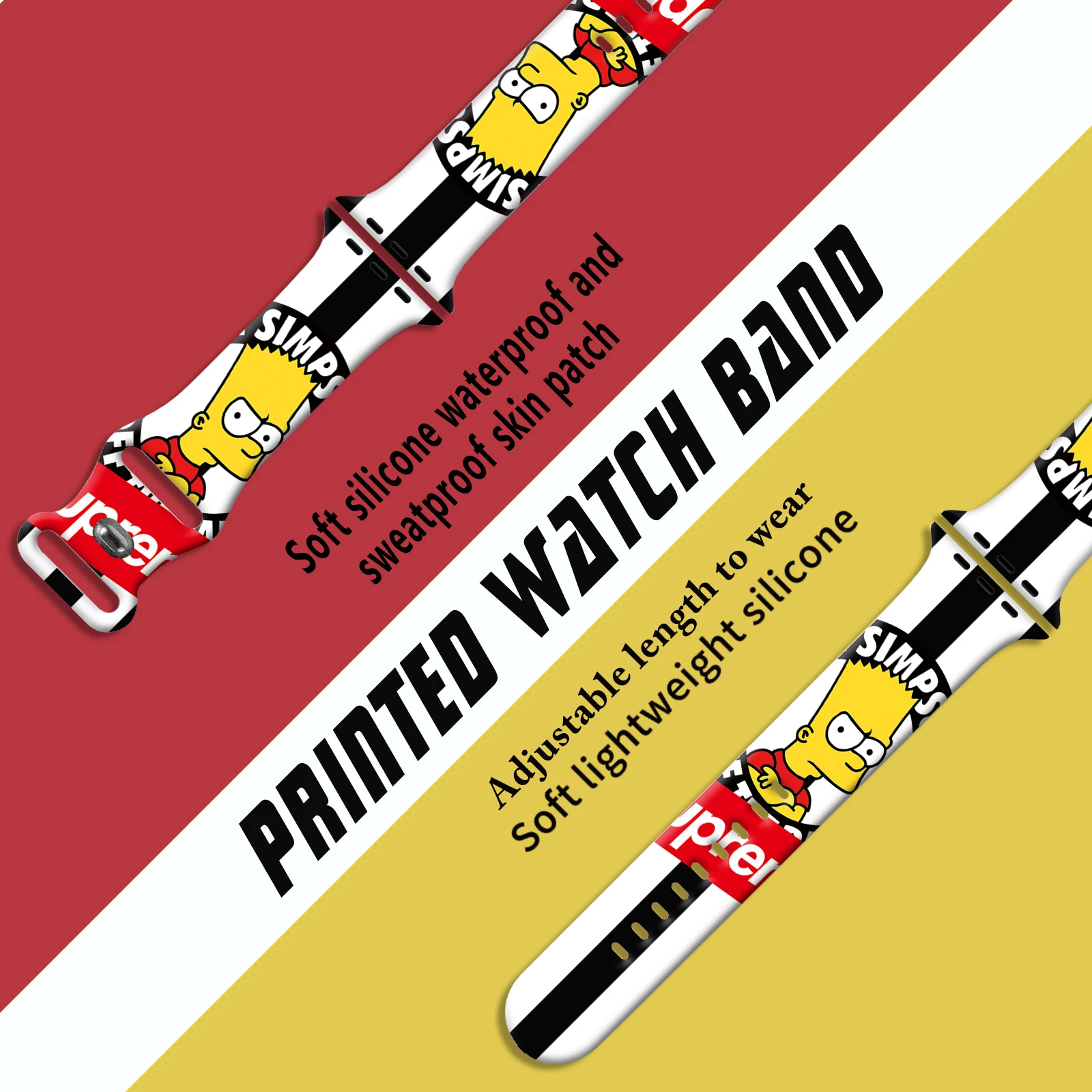 حزام ديزني سيمبسون المطبوع لساعة أبل 11 10 9 8 7 SE حزام ساعة من السيليكون قابل للاستبدال لساعة iWatch 46 مللي متر 44 مللي متر 42 مللي متر 41 مللي متر #5