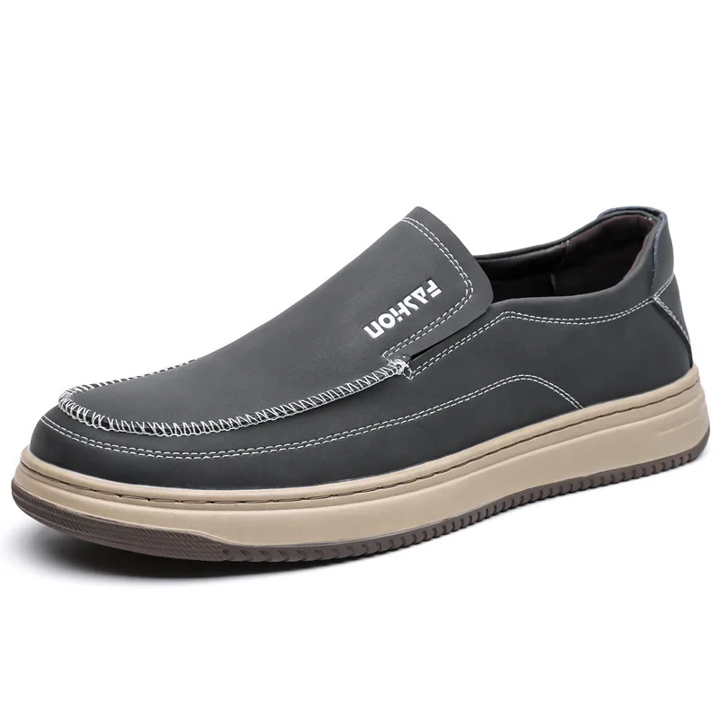 

Spring Autumn New Designer Loafers for Men Solid Color British Style Soft Sole Leather Shoes Male Fashion Causal Shoes Man