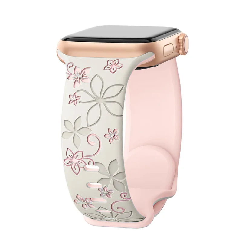 Engraved Strap For Apple Watch Women Band 40mm 44mm 42mm 49mm 45mm 46mm 38mm Bracelet For iWatch Series 10 9 7 se 6 5 4 8 Ultra
