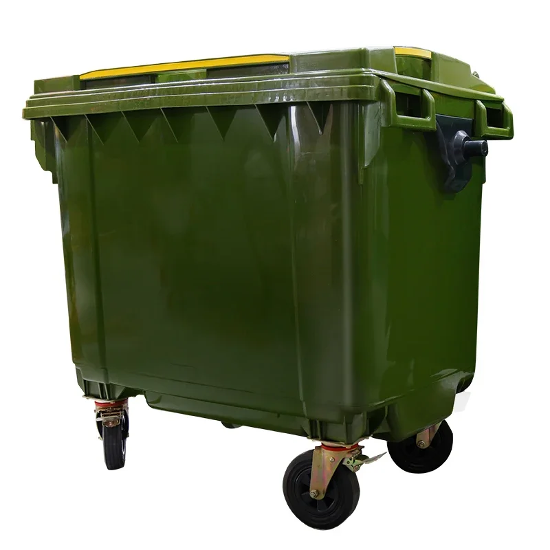 Outdoor660 1100 1200L plastic mobile garbage container dustbin recycle pedal bin