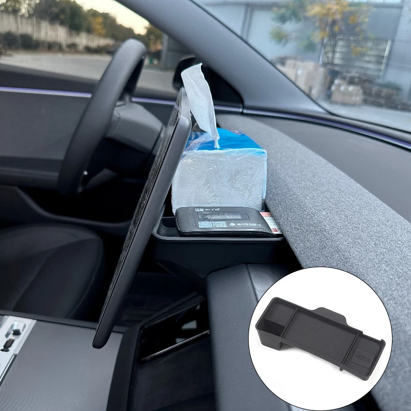 

For Tesla Model Y Juniper 2025 Model 3 Highland 2024 Dashboard Storage Tray Silicone Center Console Screen Rear Phone ETC Box