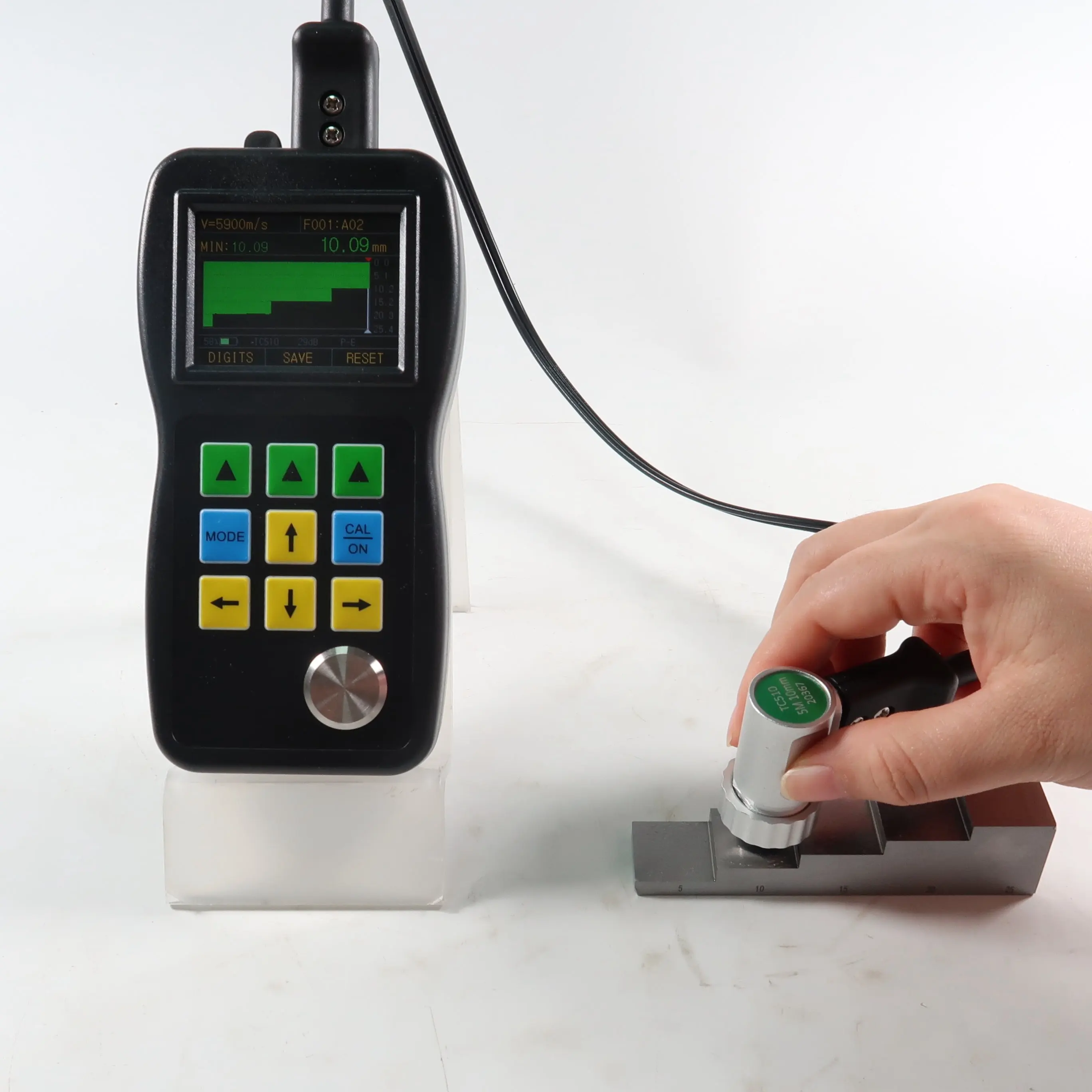TM282DL NDT Ultrasonic Thickness Gauge A&B Scan Echo-Echo Through Coating Tester with Data Logger & PC Software