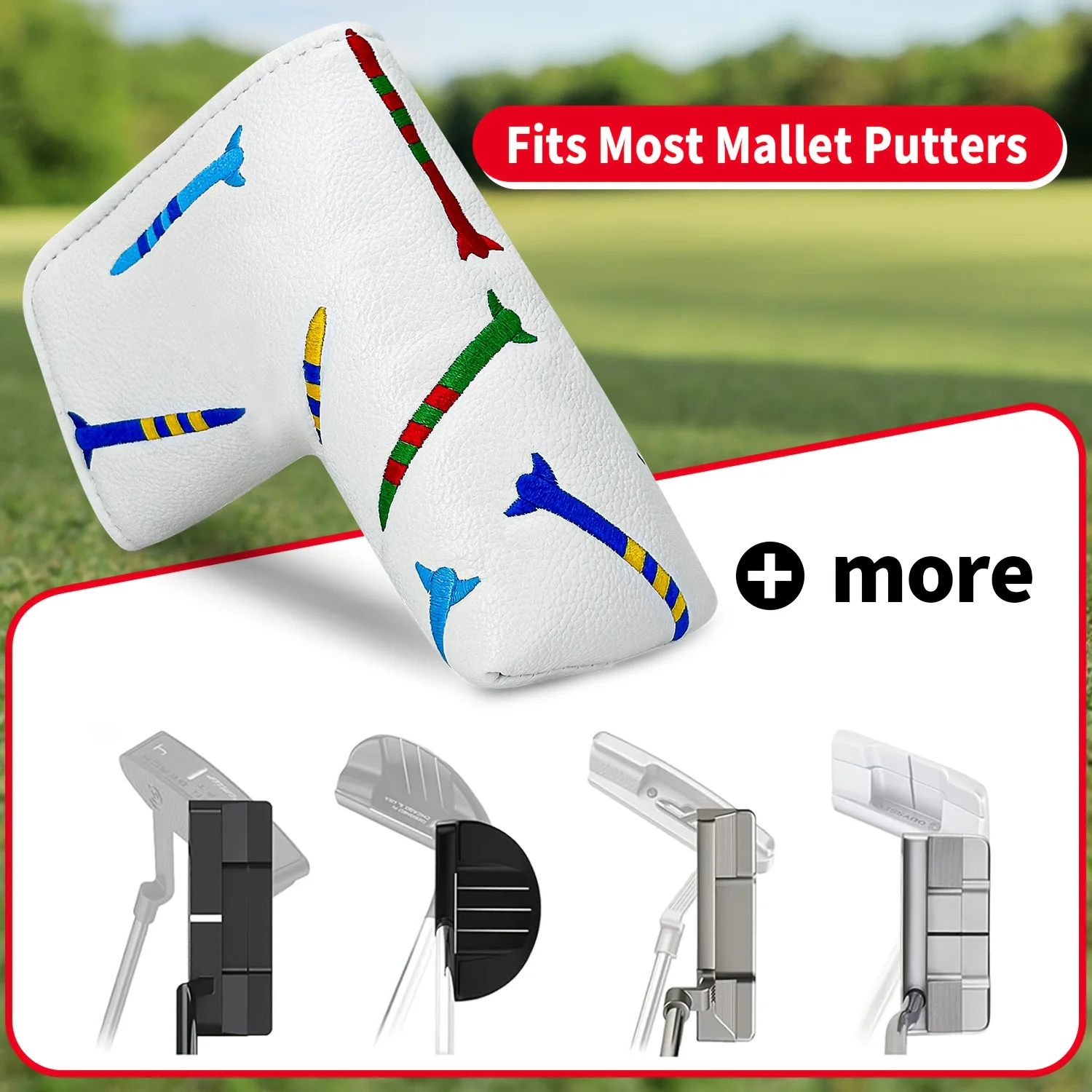 Vibrant Nail Design Golf Club Head Cover - Durable Shock-Absorbing Protective Gear with Colorful Stripes & Polka Dots image 4