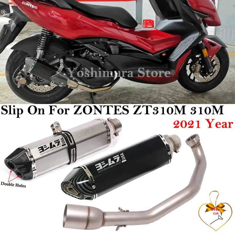 Full Systems For ZONTES ZT310M 310M 2021 Year Motocross Muffler Motorcycle Exhaust Escape Modified Front Mid Link Pipe DB Killer