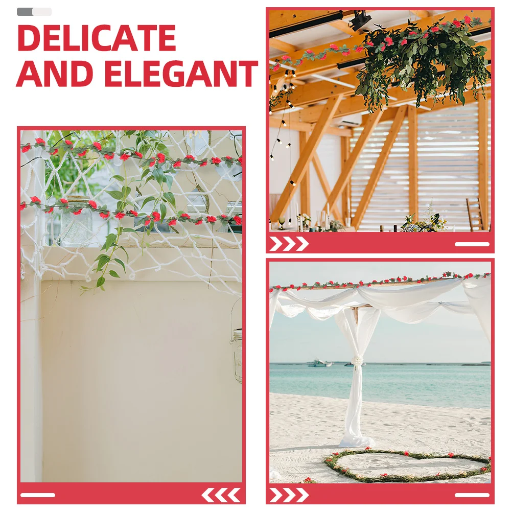 

4Pcs Realistic Rose Garland Artificial Flower Vine Fake Rose Vine Flower Garland Wedding Party Room Wall Decor