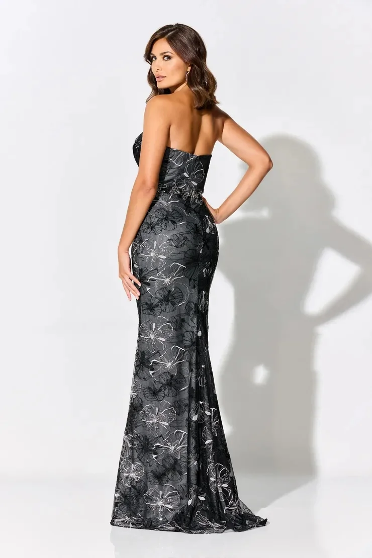 Szara koronkowa suknia wieczorowa bez ramiączek, syreni krój, suknia na formalną okazję, luksusowa suknia balowa z falbanami i haftem, Vestidos De Fiesta, szyta na miarę.