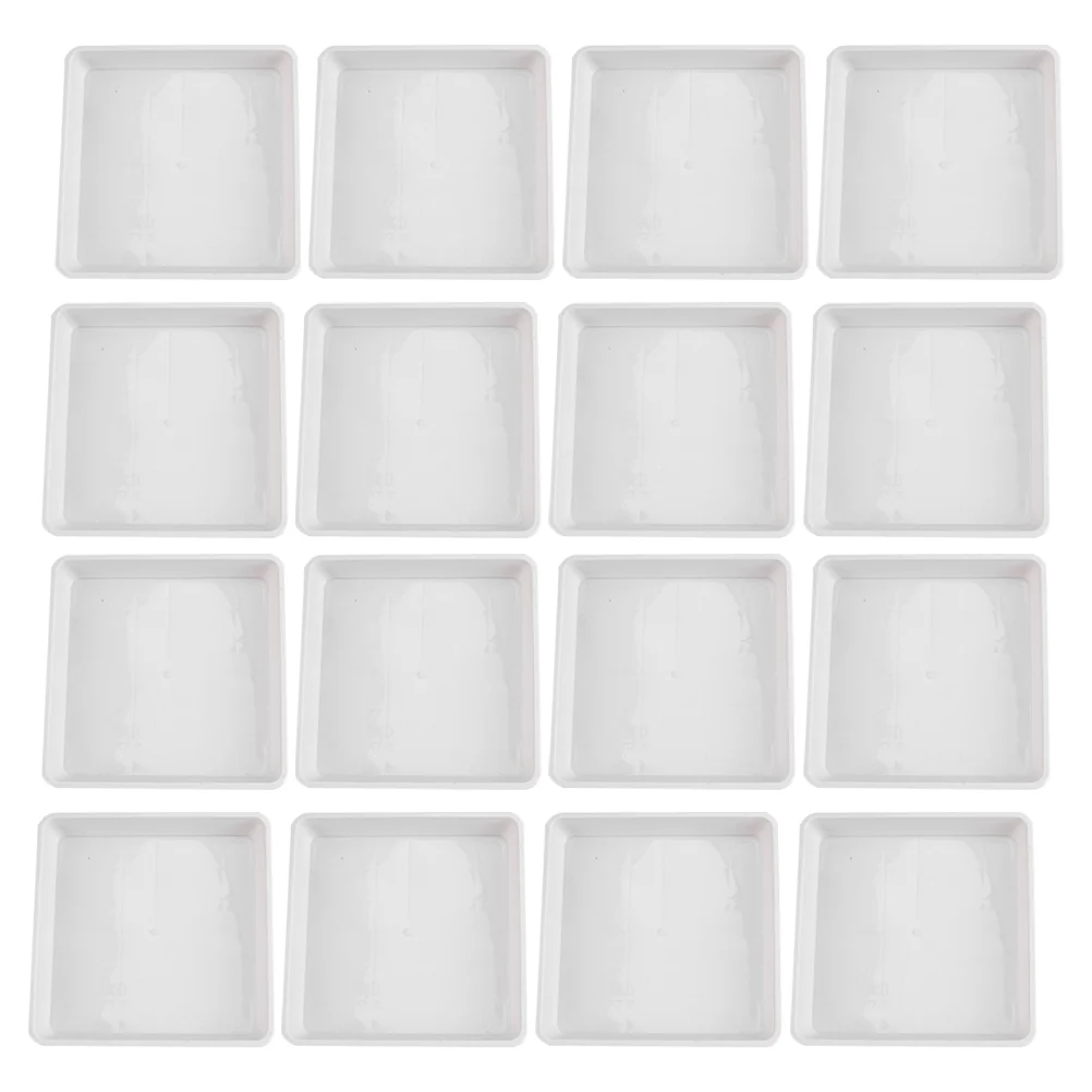 

20 Pcs Plastic Torus Square Modeling Plants Tray Water Saucer for Outdoors Pot Garden Thicken Planter Plate Catch