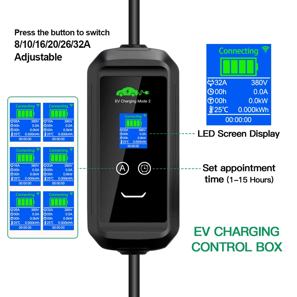 Chiefleed 22KW 32A 3 fasi GBT caricatore portatile EV controllo APP wi-fi stazione di ricarica EVSE per caricabatterie per auto elettrica