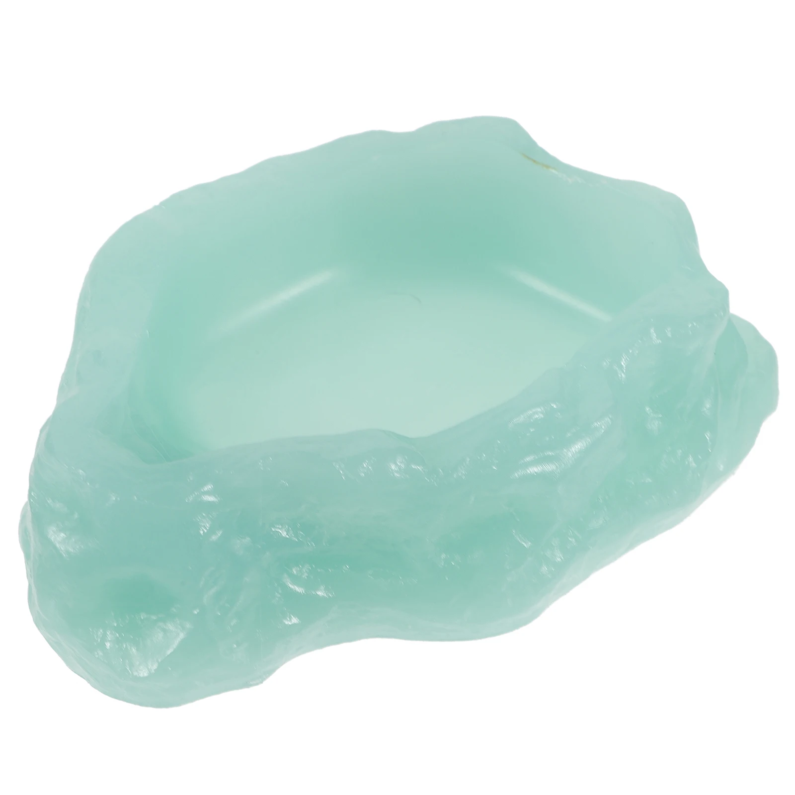

Glow in the dark Reptile Water Bowl Light Green Non slip Resin Material Safe for Lizards Terrarium Feeding Supplies Pet Food