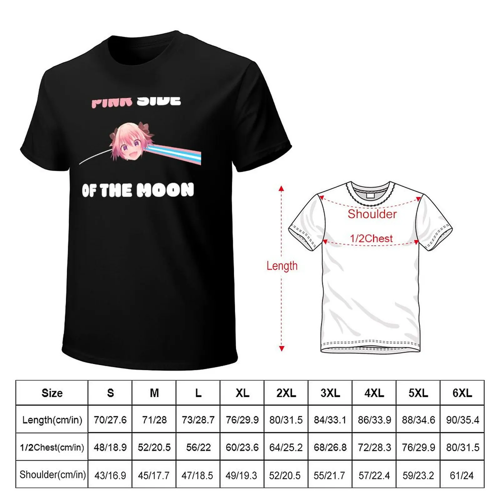 Pink Side of the Moon Astolfo Femboy Rainbow Flag T-Shirt Big Size Short Sleeve Tee for Men