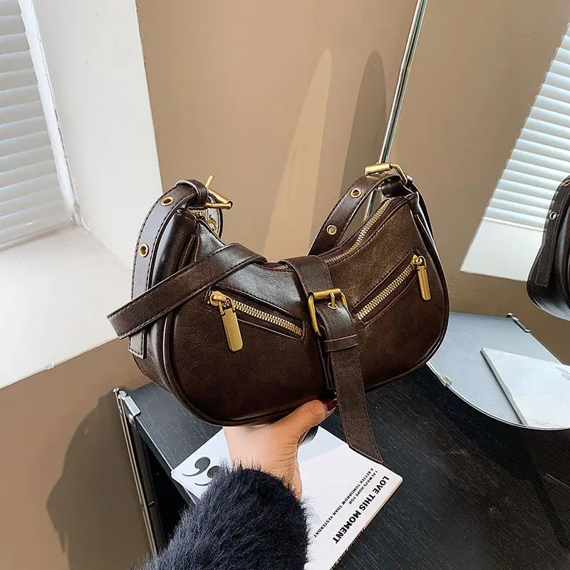 

Сумка Maillard подмышками, женская новая модная ретро-модная универсальная сумка через плечо, сумка в форме полумесяца, модная изысканная простая индивидуальная сумка