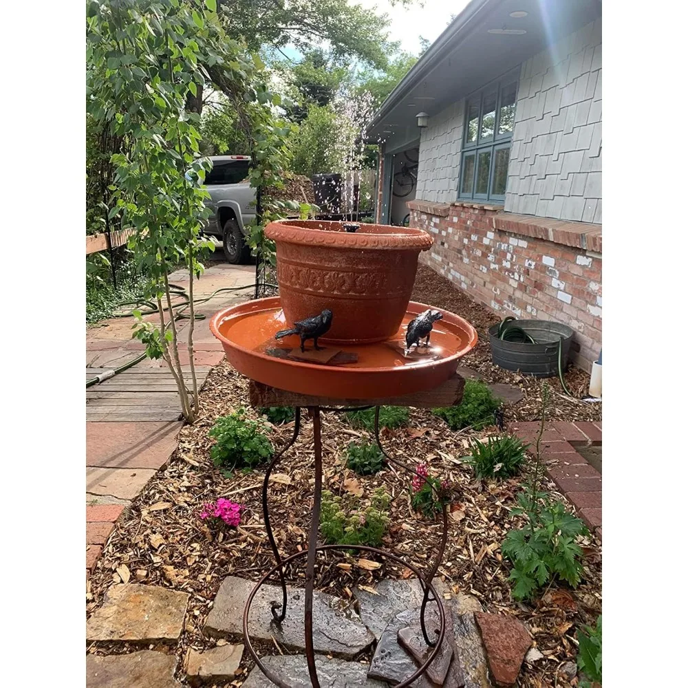 Confezione da 2 piattini per piante profonde da 26 pollici, vassoi per acqua in plastica resistenti per vasi da interno/esterno, marrone