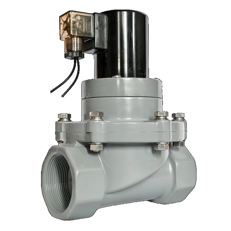 CPVC solenoid valve, thread normally closed start-up anti-corrosion plastic chemical valve