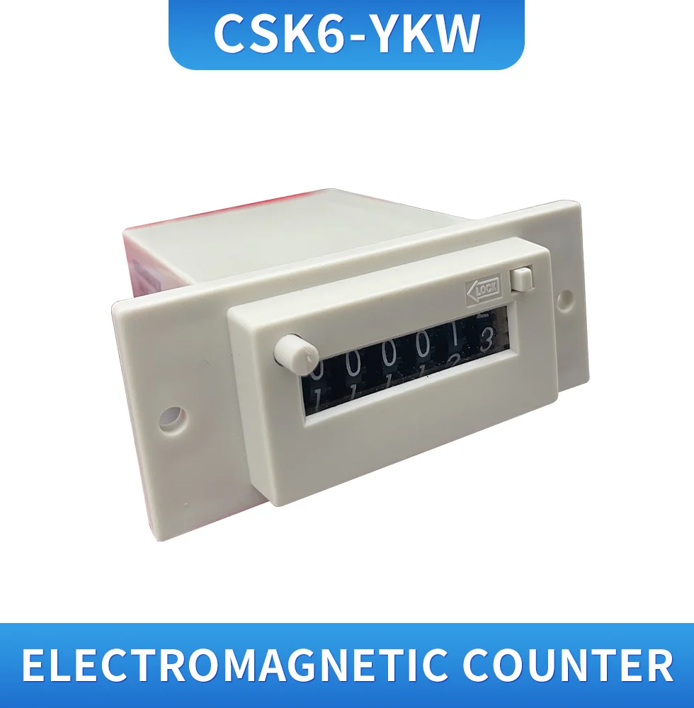 1PCS CSK6-YKW 6 - bit panel AC110V 220V DC 12V 24V 36V electromagnetic counter pulse counter punch press packing counter