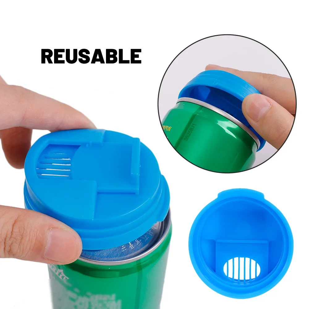 1/3Pcs Plastic Beverage Can Lids Leak-proof Drinks Protector Multi-color Air-leak Beer Sealing Cap Portable Water Bottle Covers
