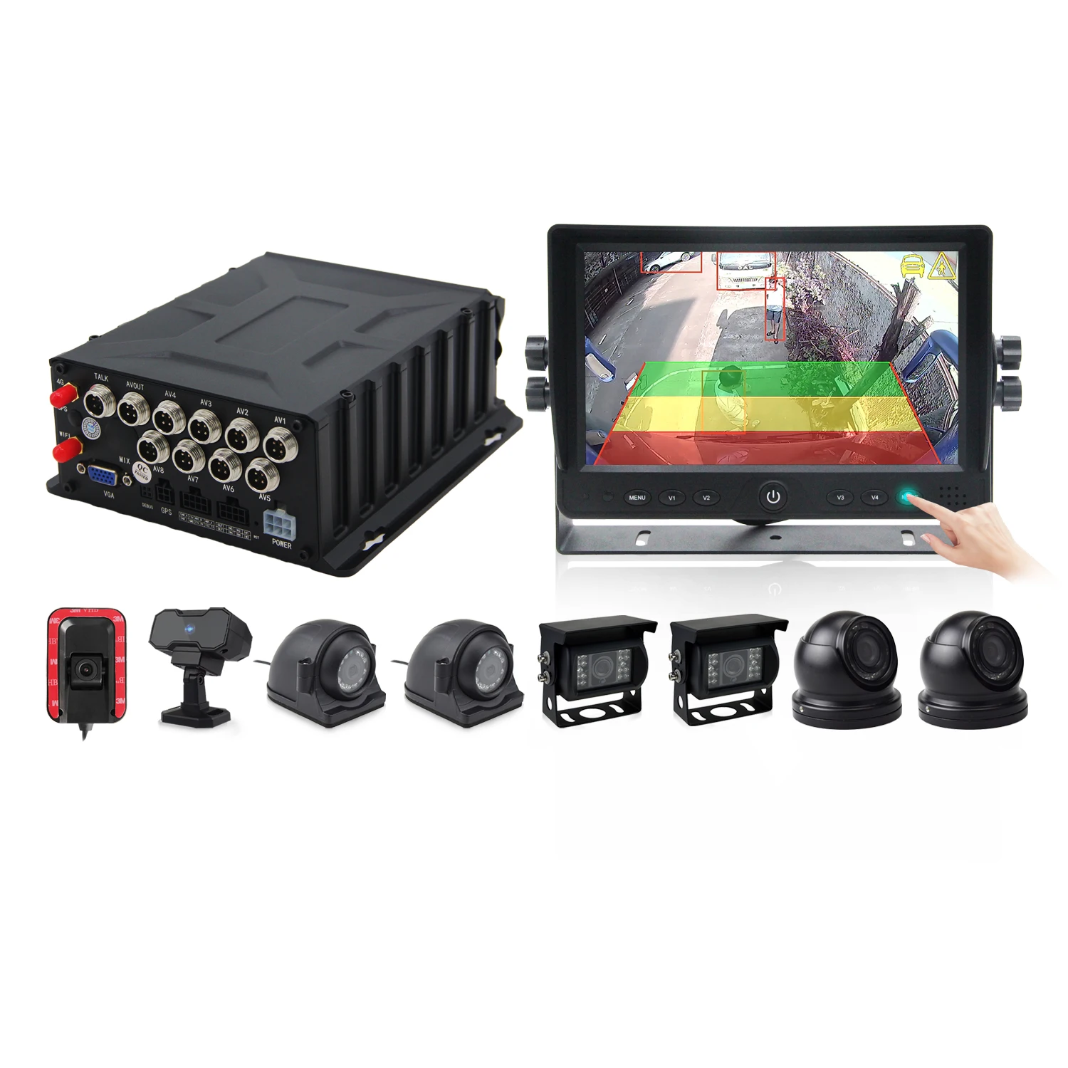 MDVR 8-Channel AI Commercial Vehicle System 1080P Car DVR with HDD Storage for Fleet Security Monitoring