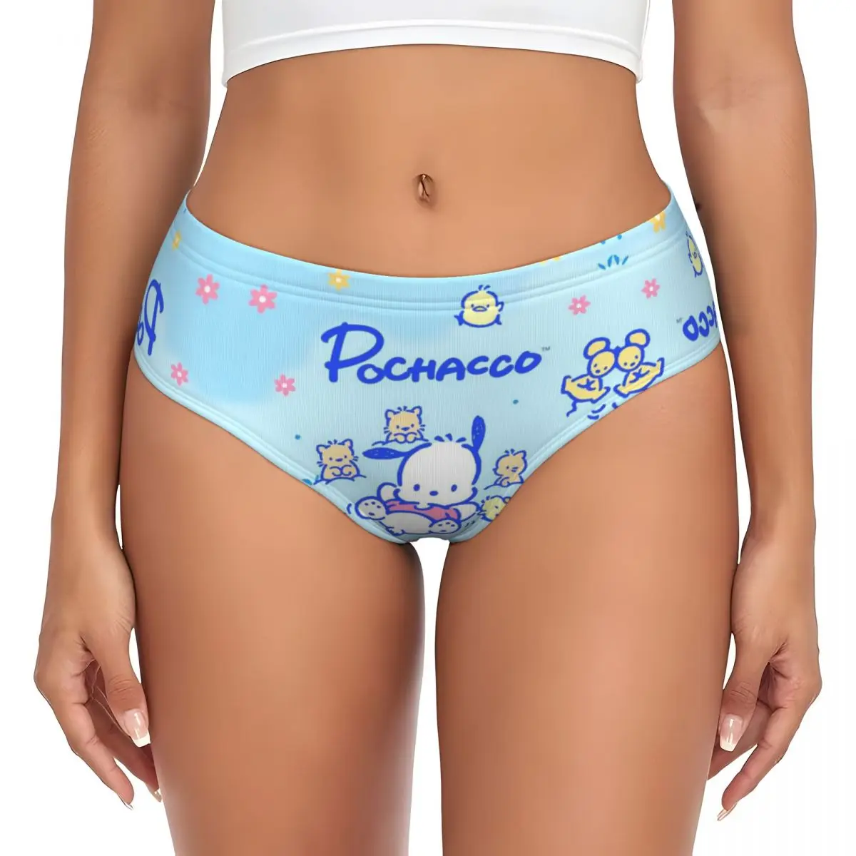 Calzoncillos elásticos femeninos de la ropa interior de las bragas de Pochacco de los dibujos animados de las mujeres de encargo