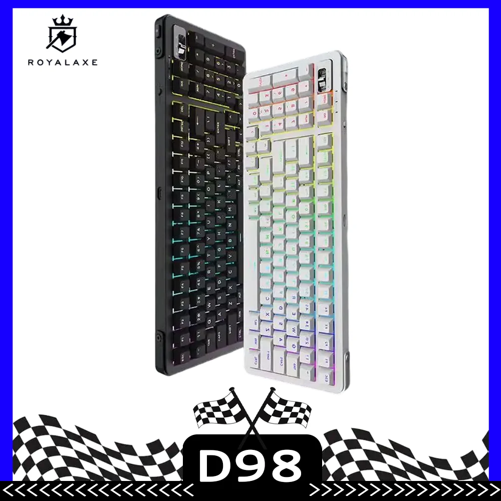 

Royal Axe D98 Mechanical Keyboard Tri Mode Bluetooth Wireless Rgb Backlight Customized Gaming Keyboard Pc Accessories Gamer Man