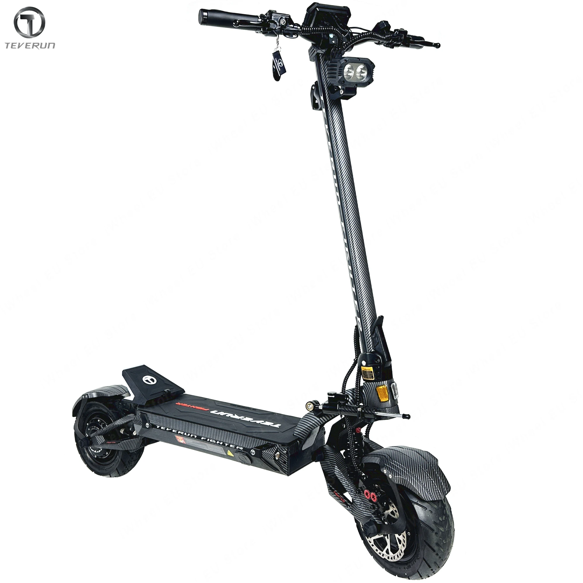 Teverun Fighter 11+ With GPS Installed Smart BMS Connect APP 60V 35Ah Dual Motor New Center 4inch Display 11inch Tubeless Tire
