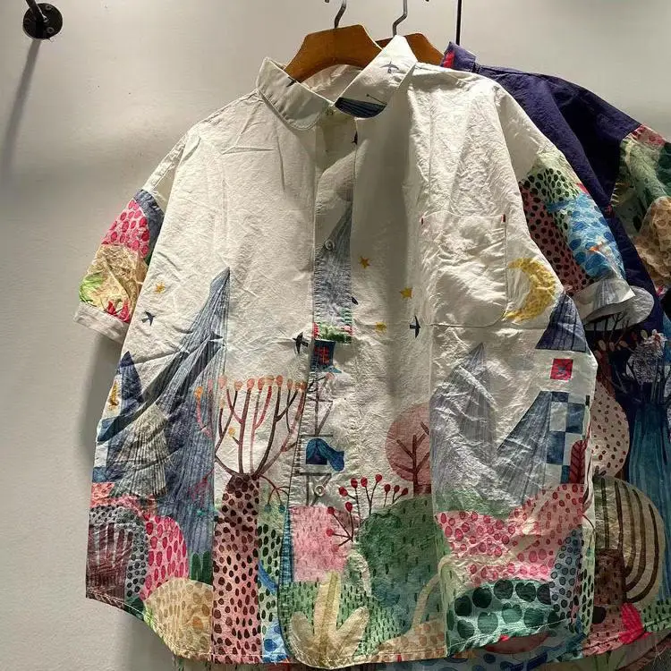 

Summer Large Size 300 Pounds 2026 Korean Design Sense Small Print Large Version Short Sleeve Men's Loose Shirt Casual Style