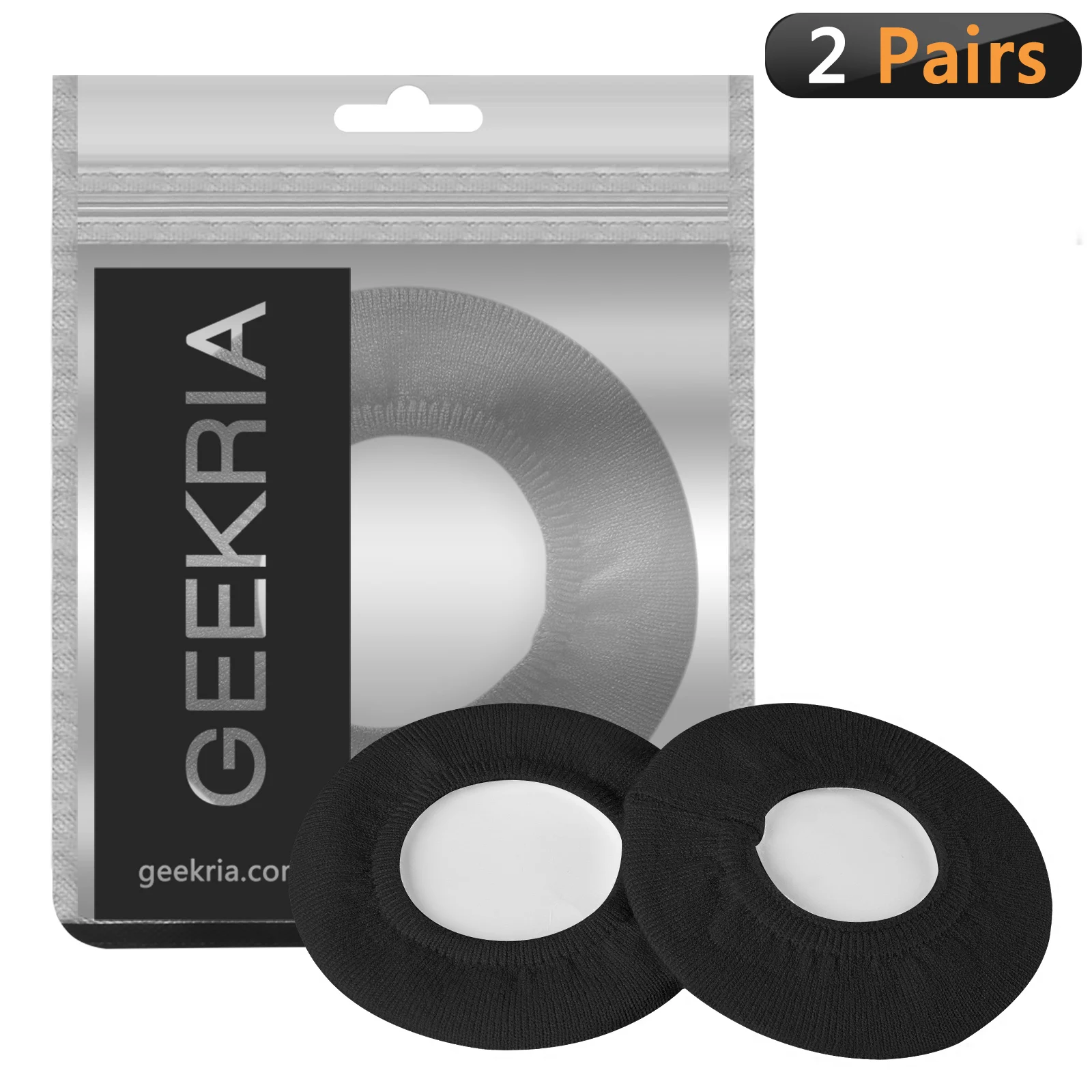 Geekria 2 Pairs Knit Headphones Ear Covers, Washable & Stretchable Sanitary Earcup Protectors for Over-Ear Headset Ear Pads